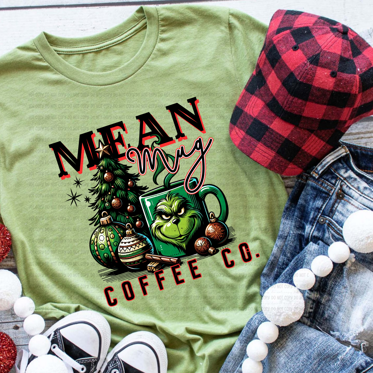 Mean mug coffee co Green guy revel DTF transfer