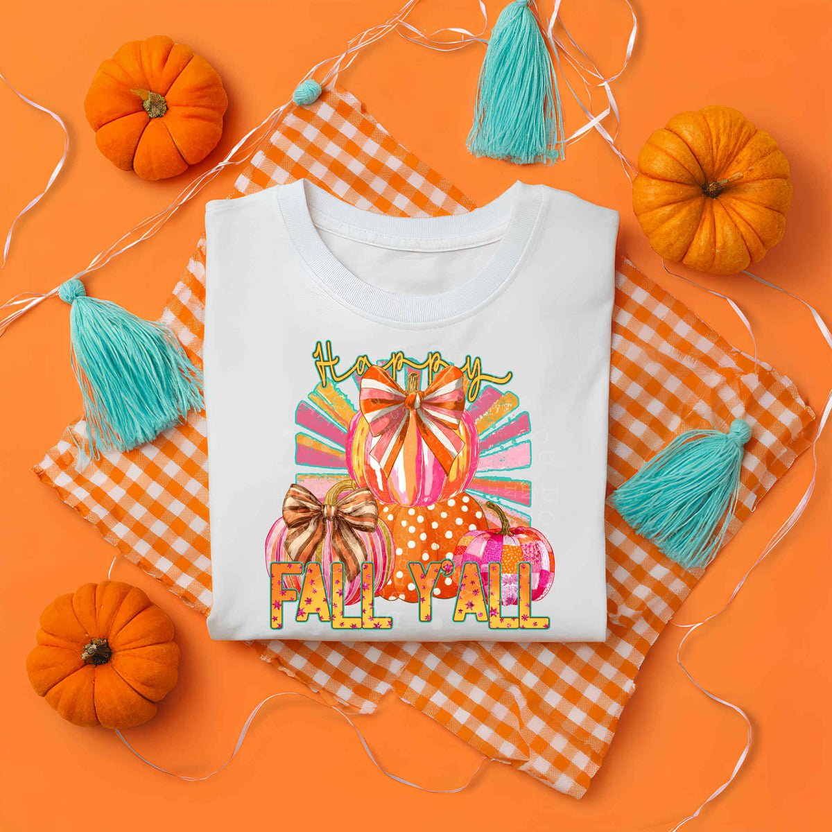 Colorful pumpkins DTF transfer