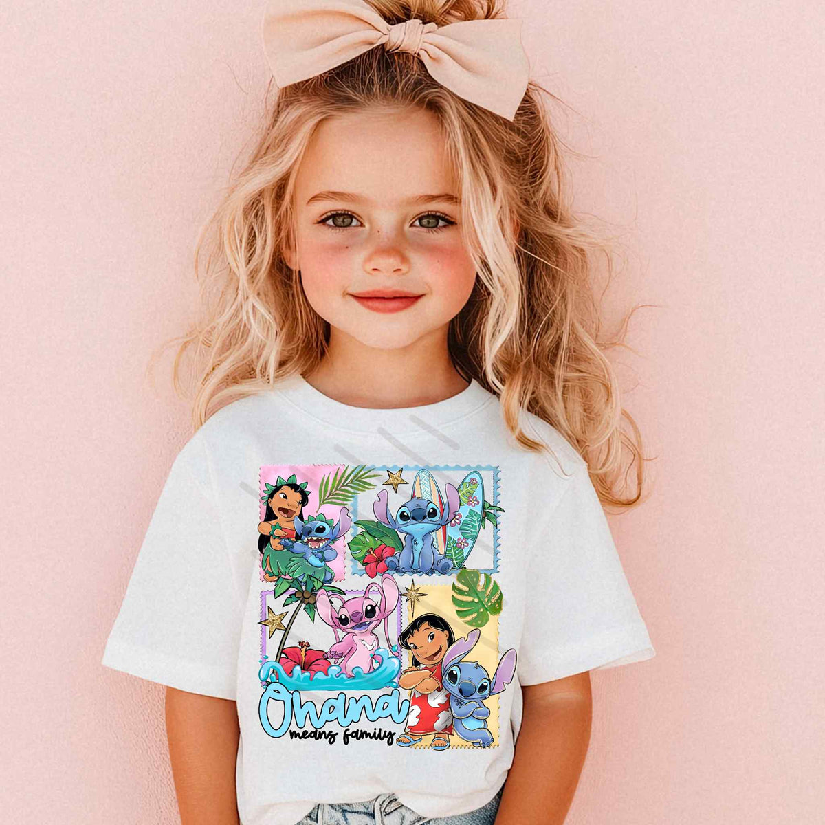 Ohana means family stamp collage DTF transfer