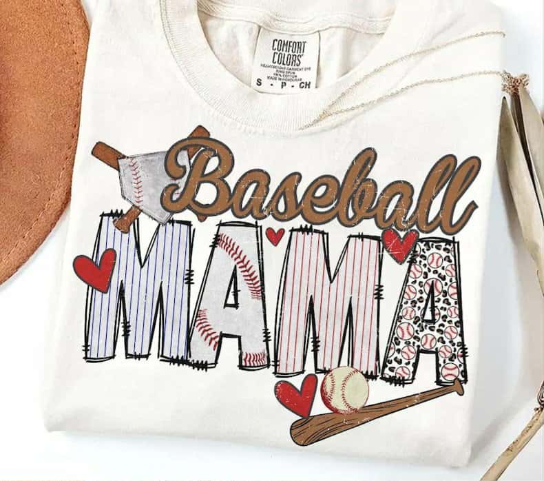 Baseball mama bats and hearts  DTF transfer
