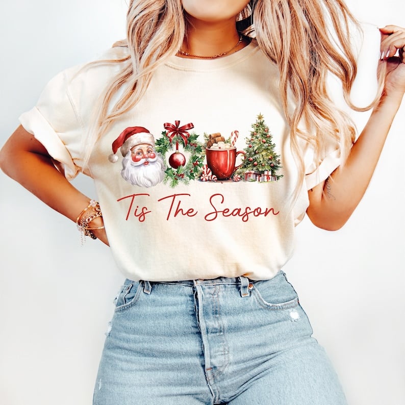 Tis the season red font christmas items 43960 DTF TRANSFER