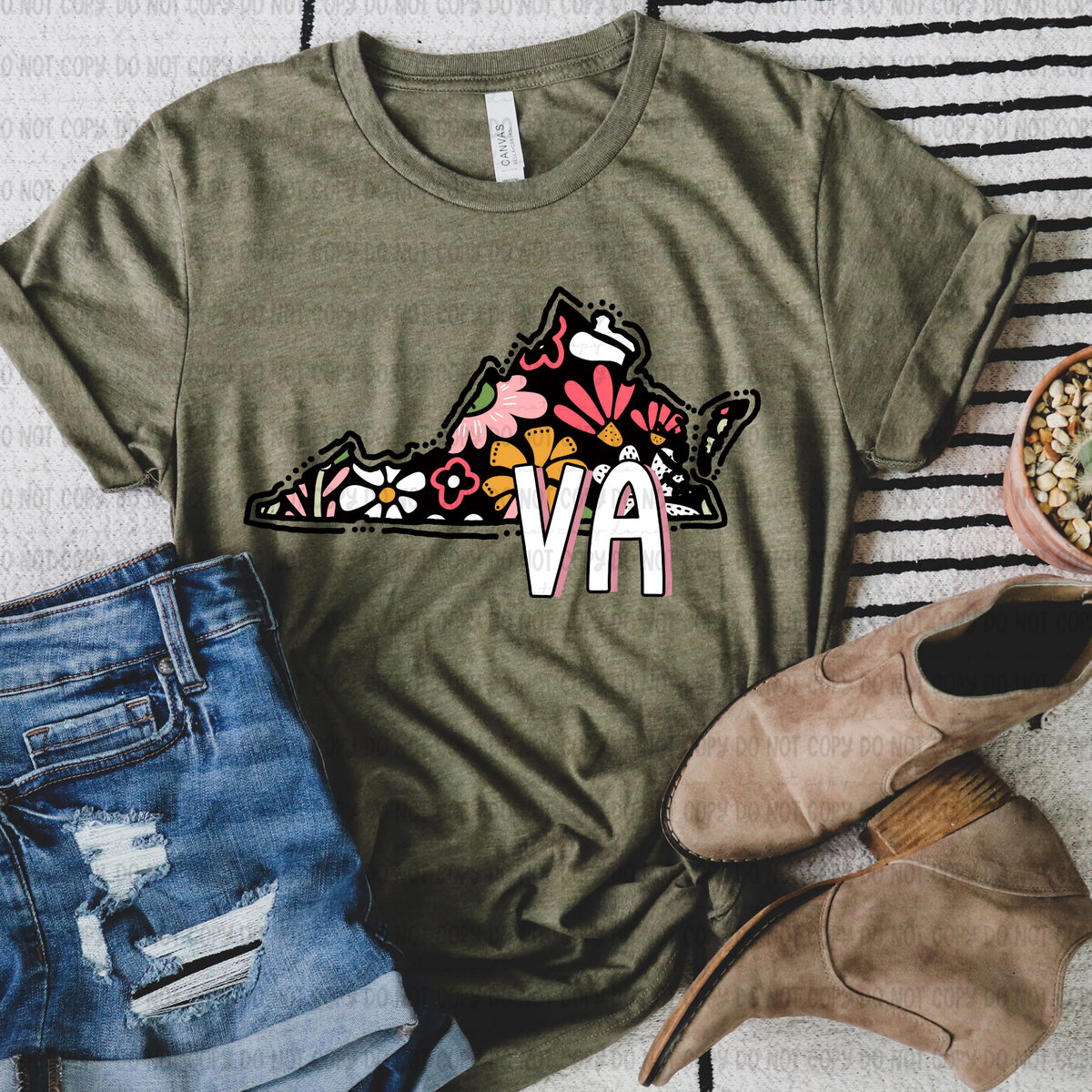 Floral states black background REVEL