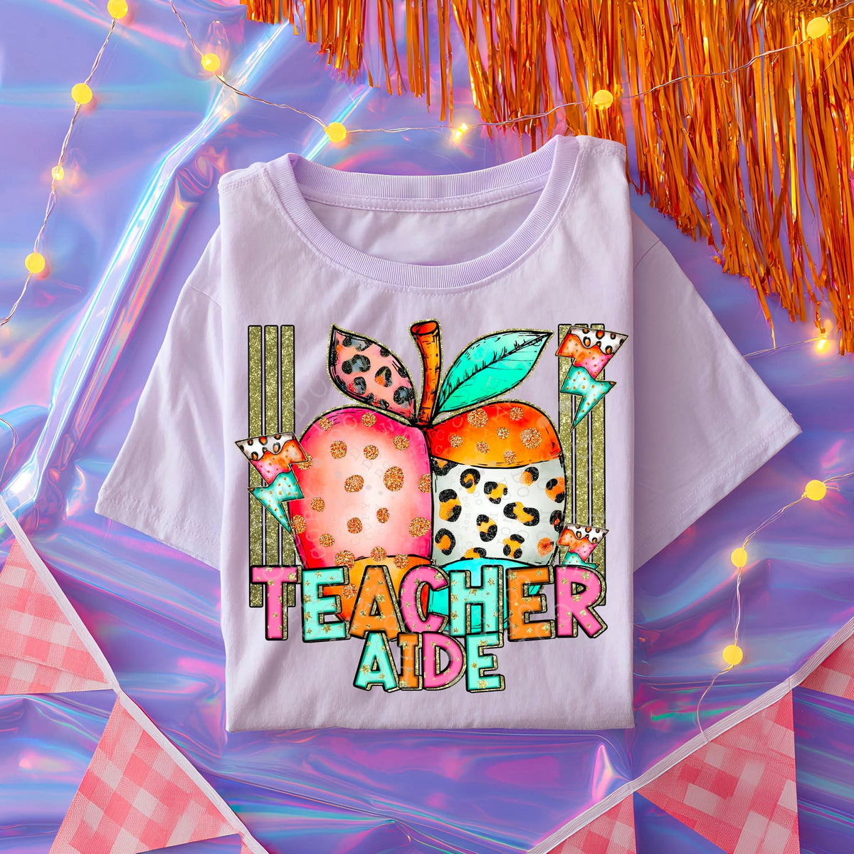 Teacher aide apple C's DTF transfer