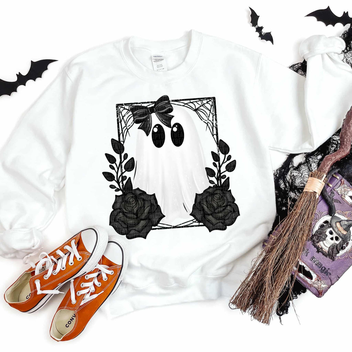 Ghost with black roses CSC 109997 DTF transfer