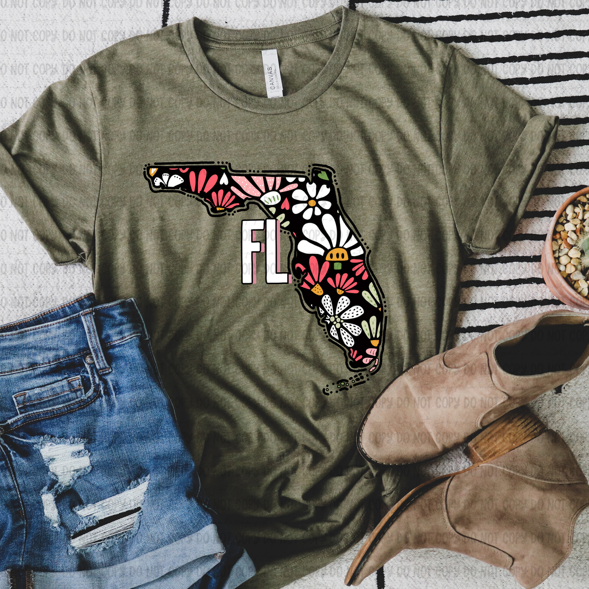 Floral states black background REVEL