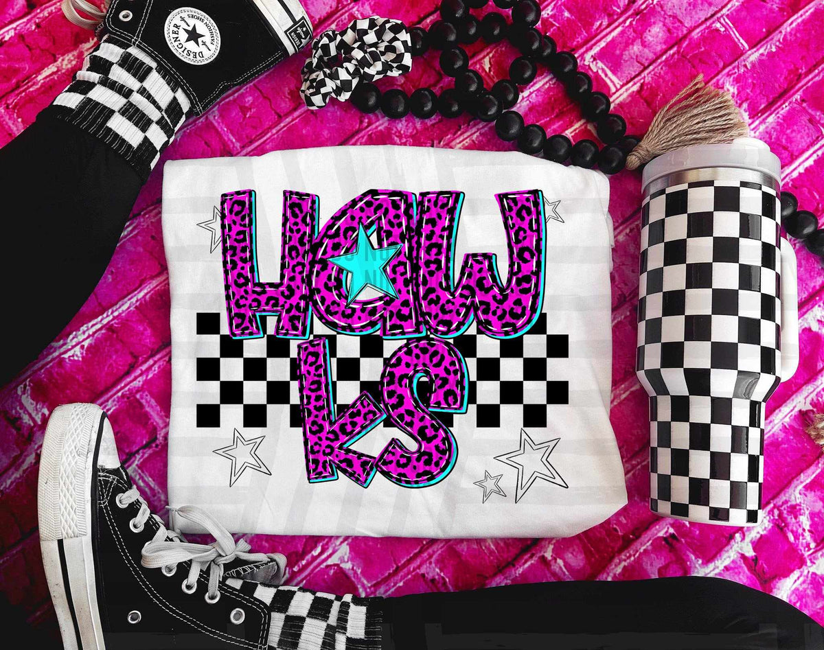 Hawks Pink Leopard Neon (Caplinger) DTF transfer