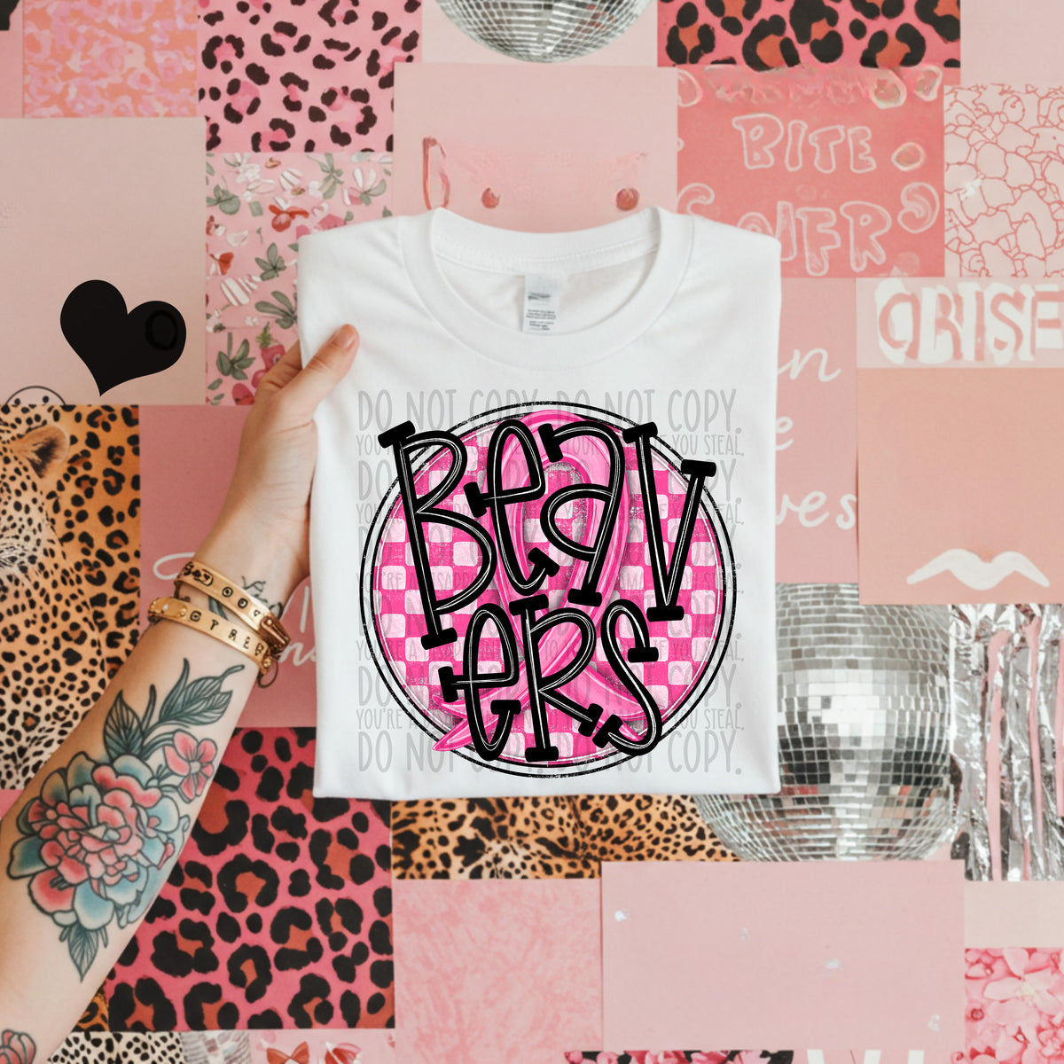 Beavers pink checkered SWD DTF transfer