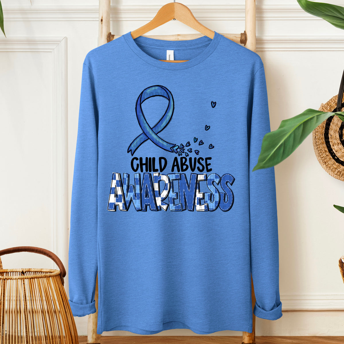 Child abuse BLACK FONT awareness ribbon sdd DTF transfer