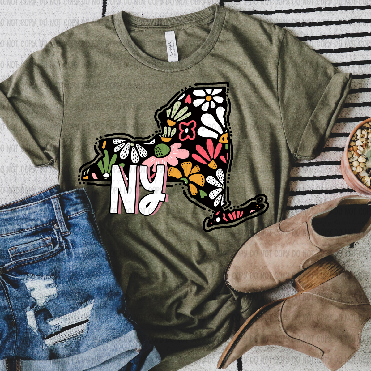 Floral states black background REVEL