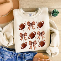 Football collage brown bows 43987 DTF TRANSFER