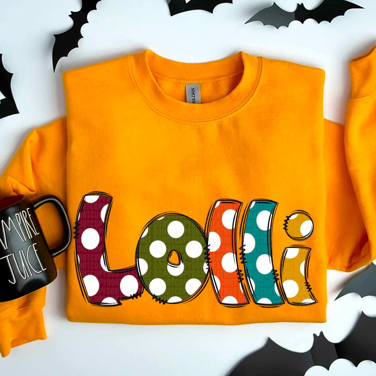 Lolli polka dots fall colors 52077 DTF transfer