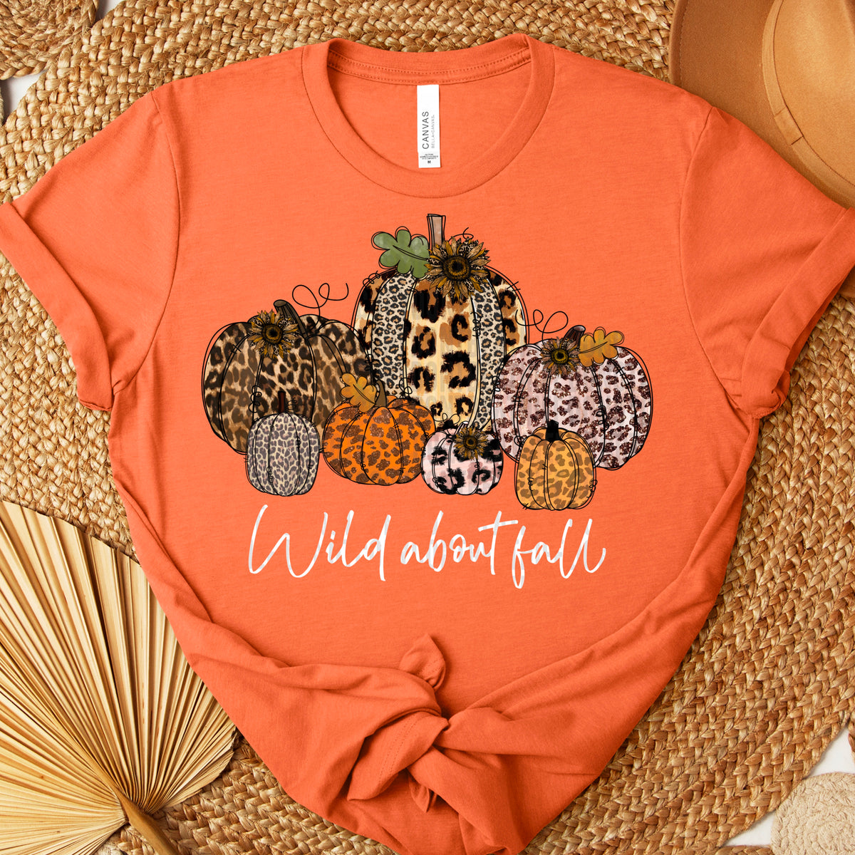Wild about fall 7 pumpkins WHITE FONT 111136 DTF transfer
