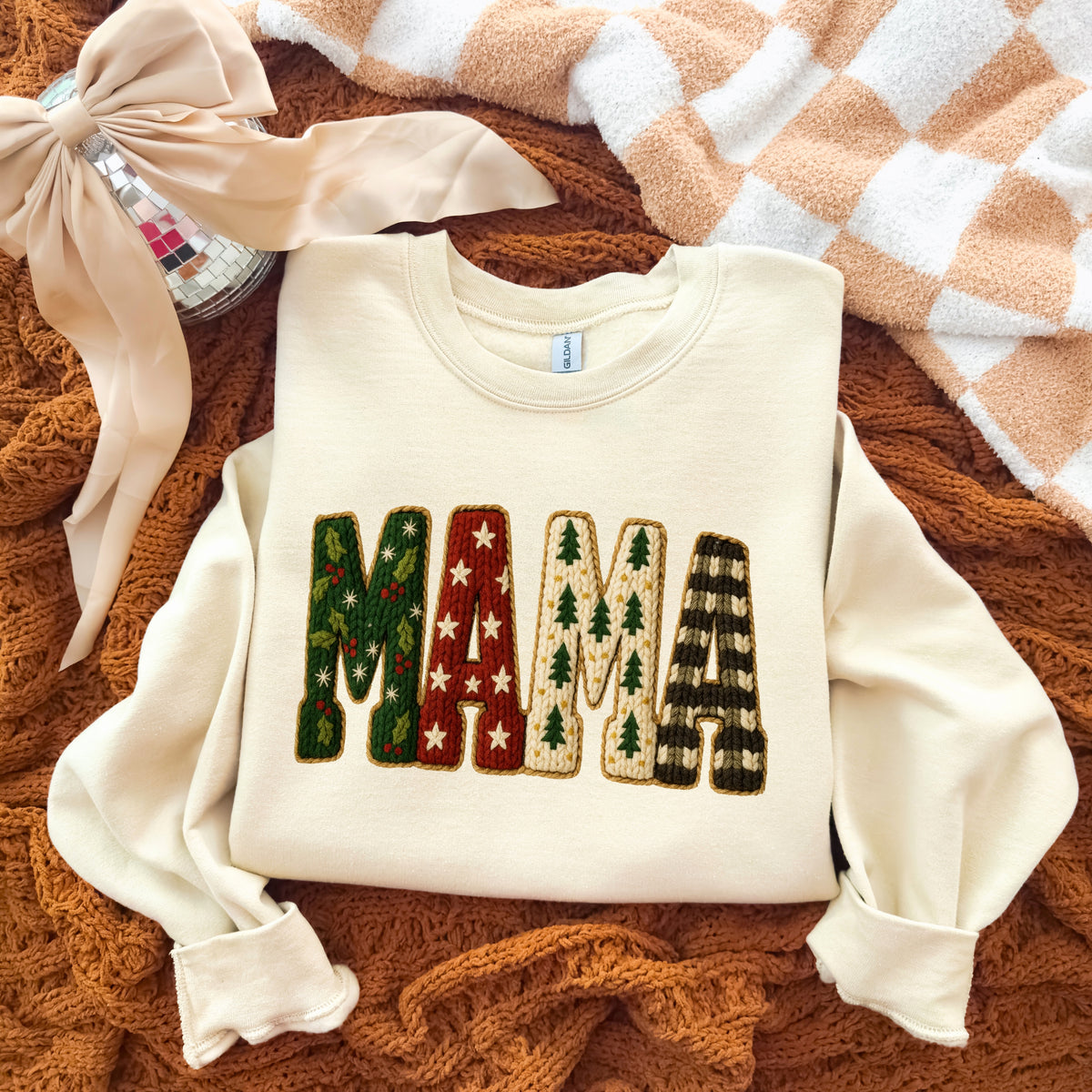 Mama yarn style DTF transfer