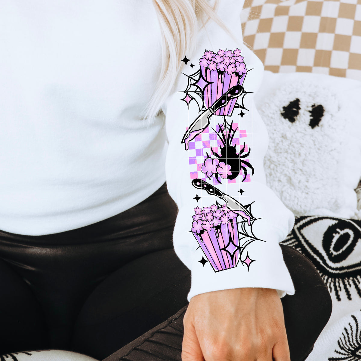 Purple checker sleeve csc DTF transfer