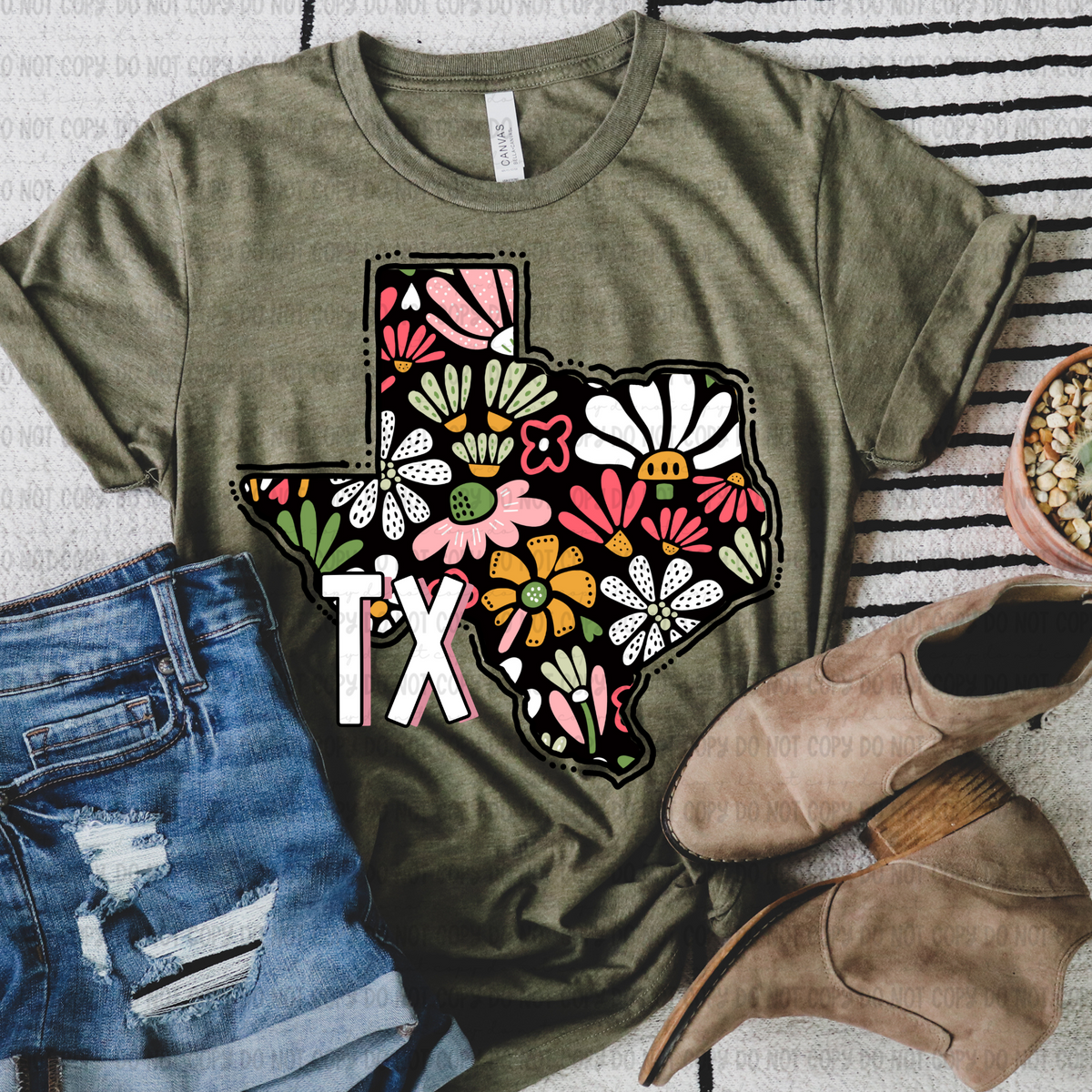 Floral states black background REVEL