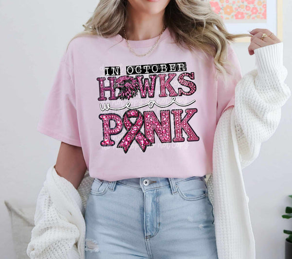 In october hawks wear pink 52042 DTF transfer