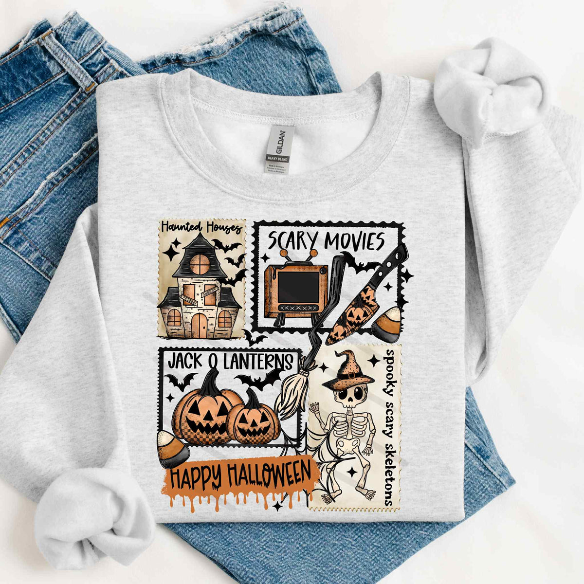 Halloween stamp collage exclusive DTF transfer