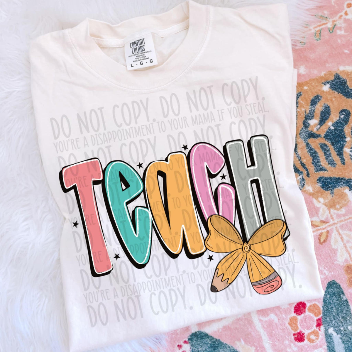 Teach pencil bow SWD DTF transfer