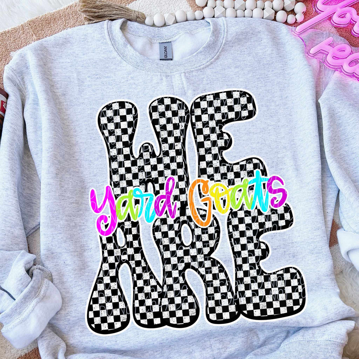We are Yard Goats rainbow checkered (City) DTF transfer