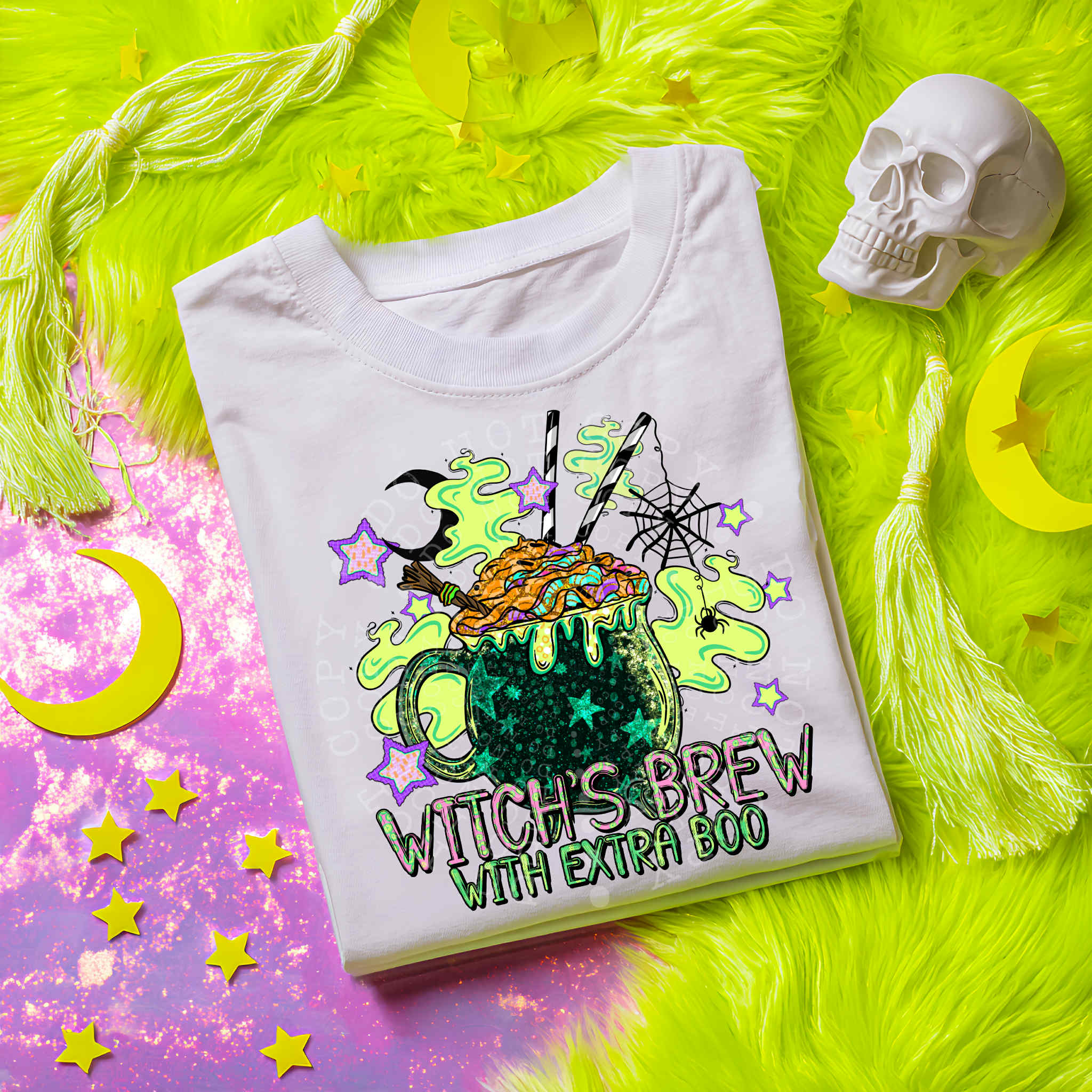 Witches brew with extra boo pot C's DTF transfer – Mud & Grace Transfers