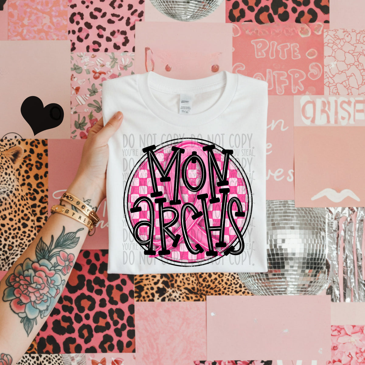 Monarchs pink checkered SWD DTF transfer