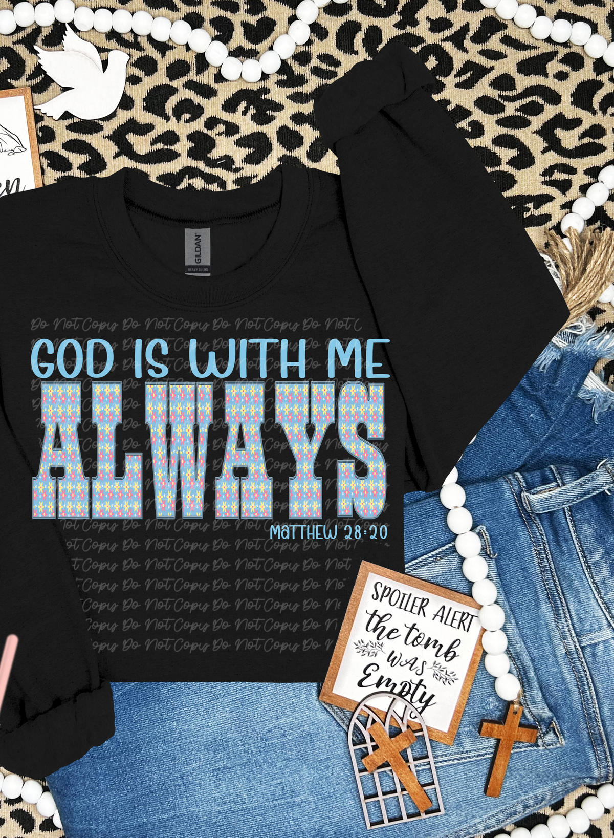 God is always with me DTF transfer