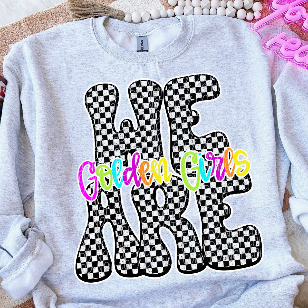 We are Golden Girls rainbow checkered (City) DTF transfer