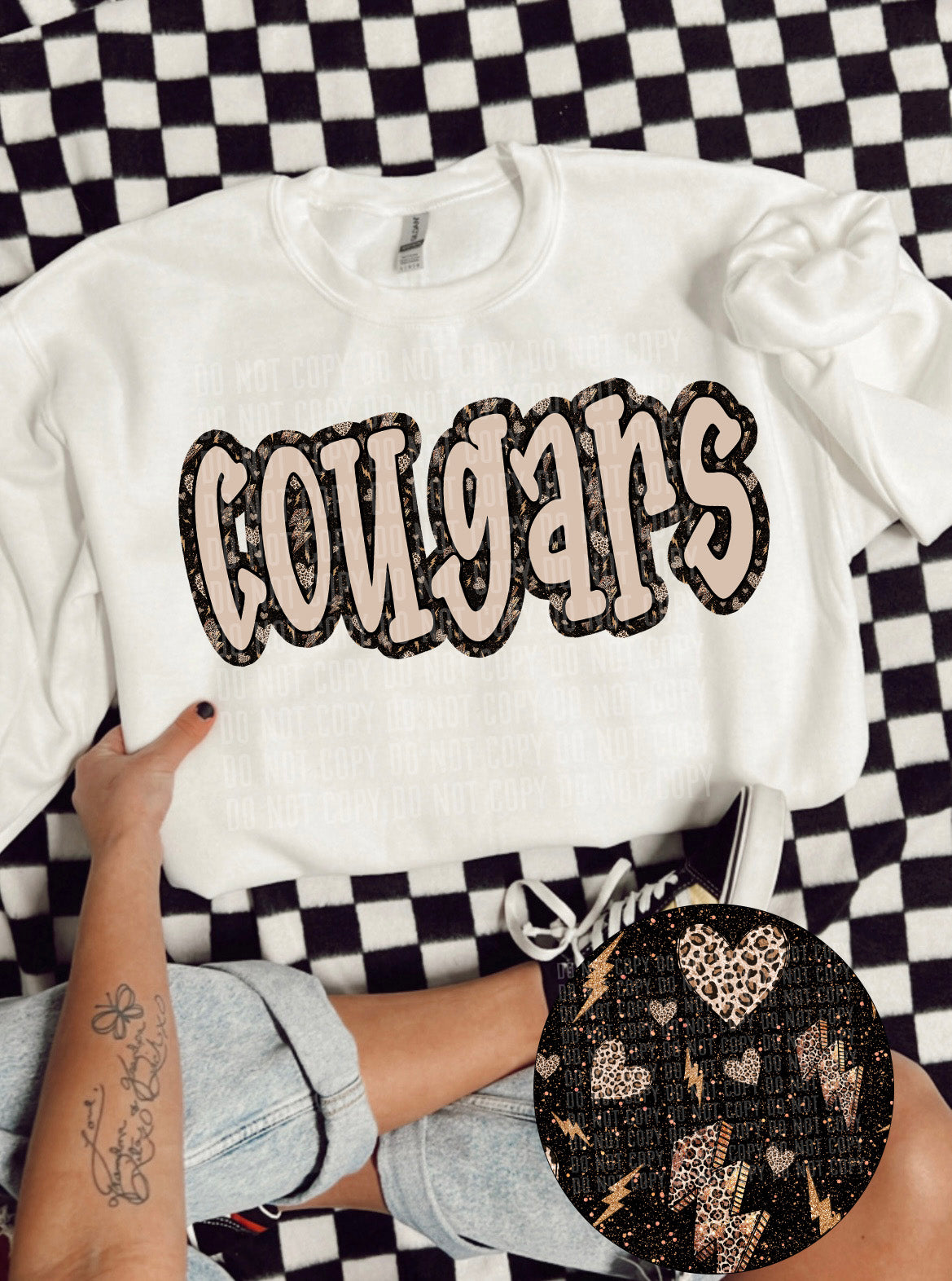 Cougars lightning bolt outline (CCDD) 43622 DTF TRANSFER