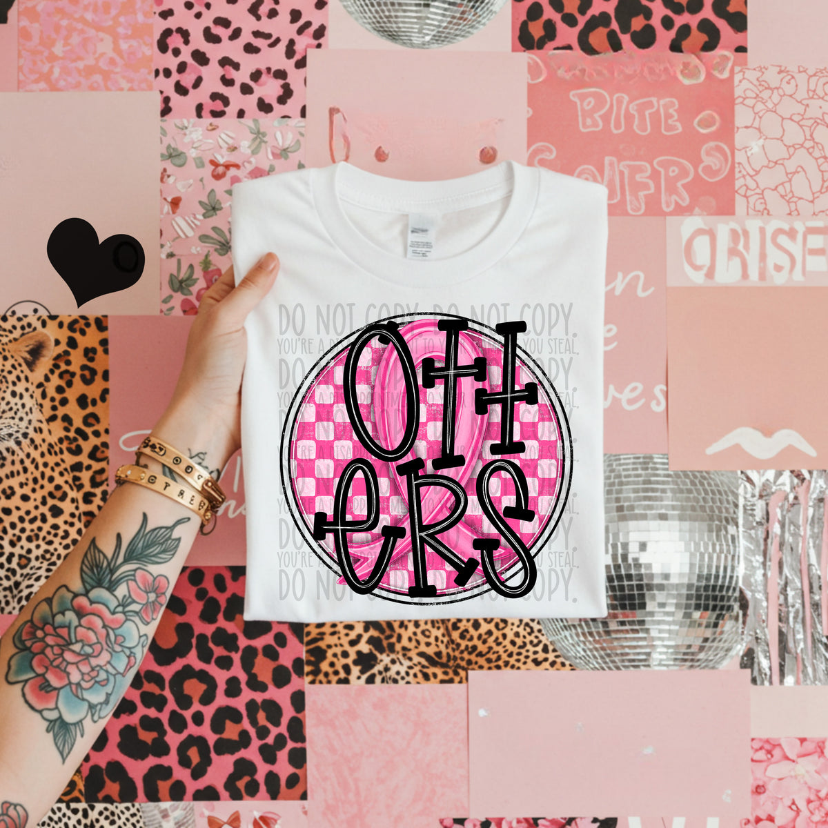 Otters pink checkered SWD DTF transfer
