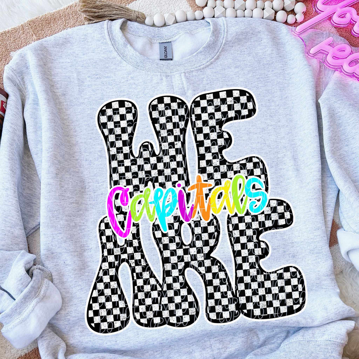 We are Capitals rainbow checkered (City) DTF transfer