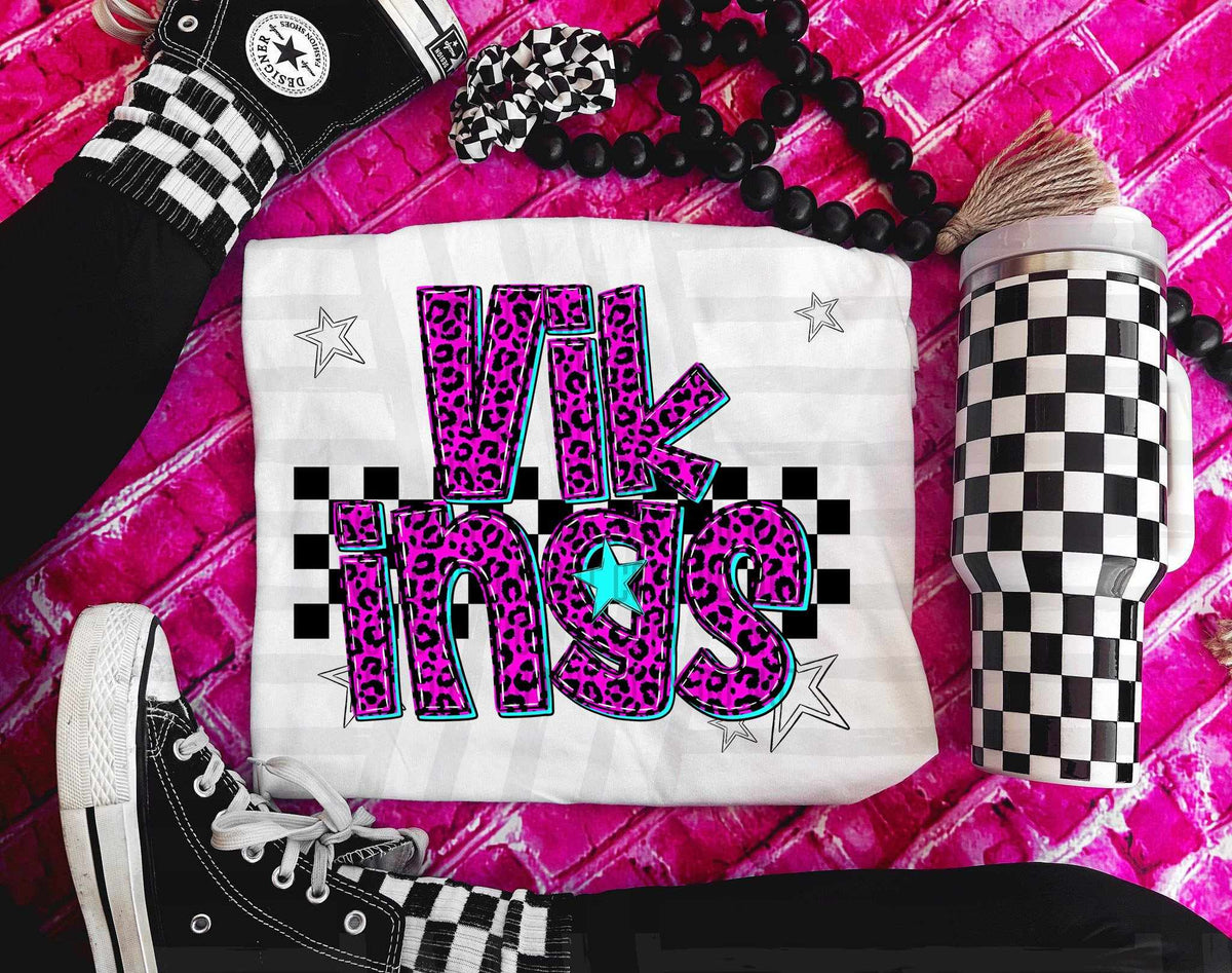 Vikings Pink Leopard Neon (Caplinger) DTF transfer