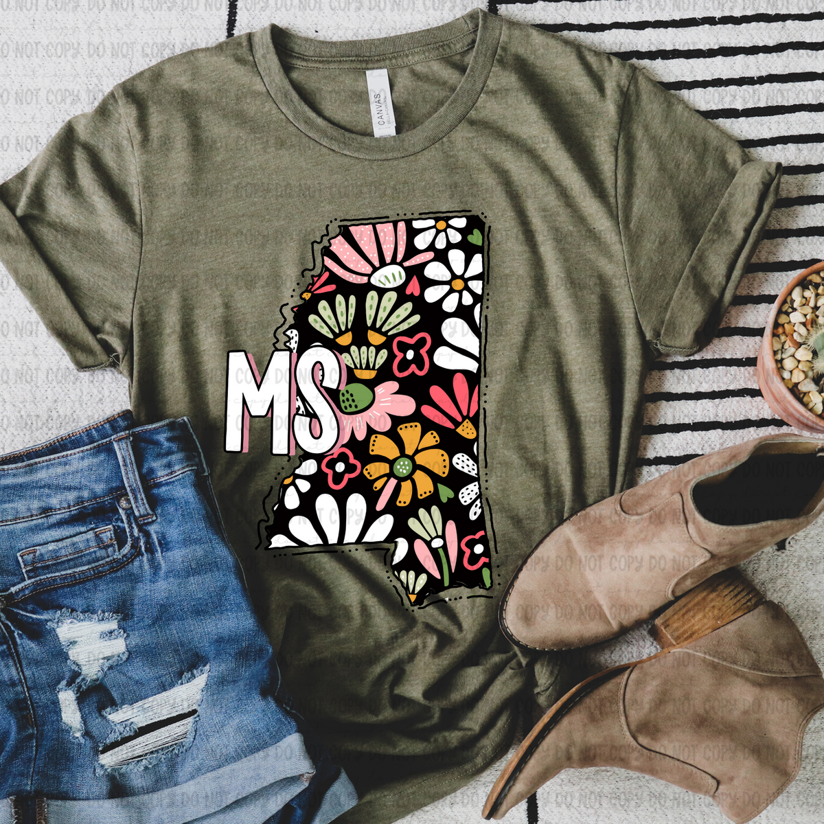 Floral states black background REVEL