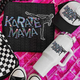 Karate mama character to the side colorful stones (CITY) 44031 DTF transfer