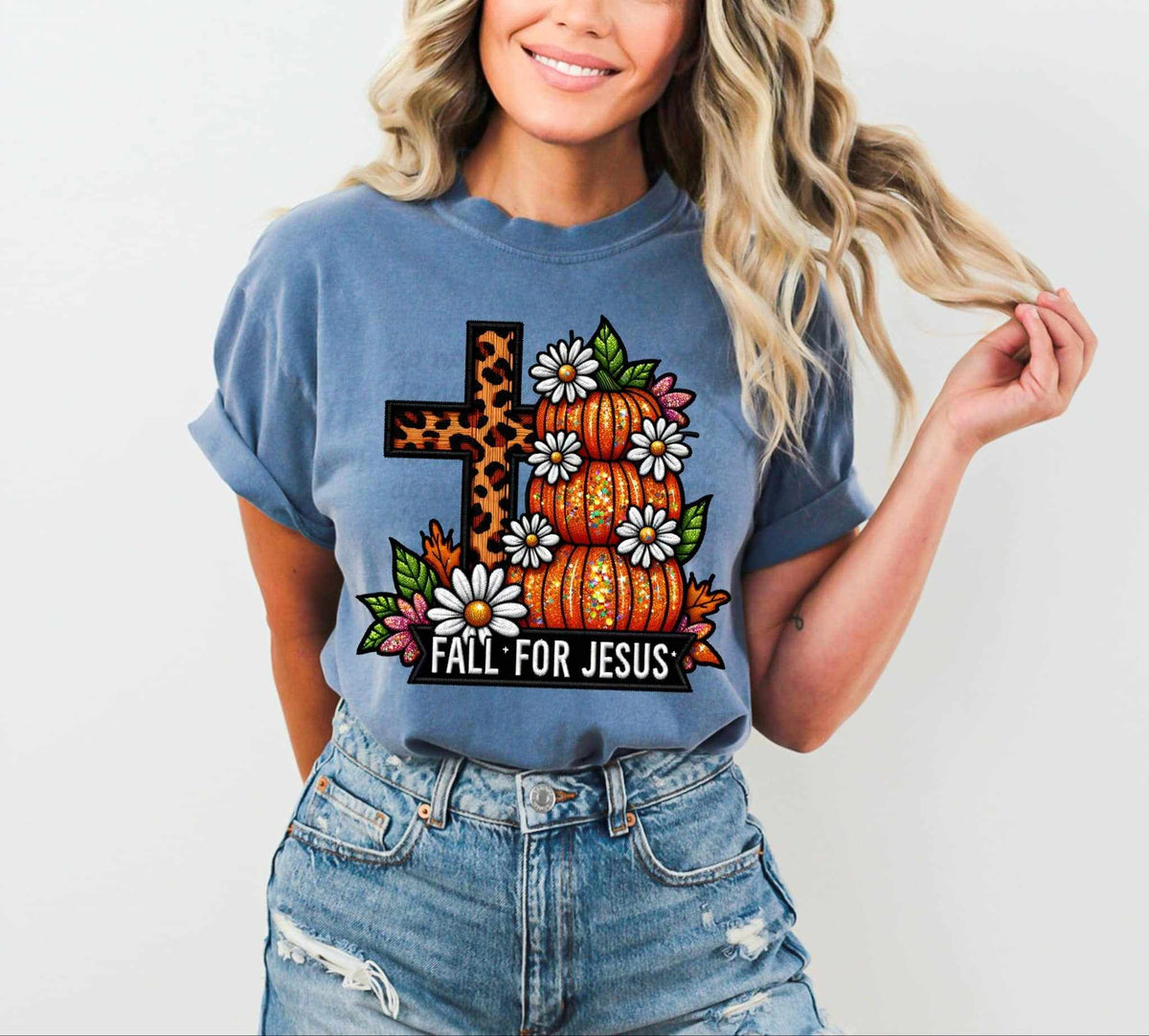 Fall for Jesus leopard cross exclusive 44826 DTF transfer