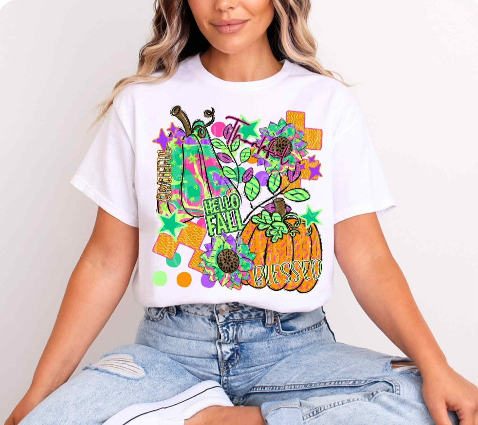 Greatful thankful blessed hello fall collage C's DTF transfer