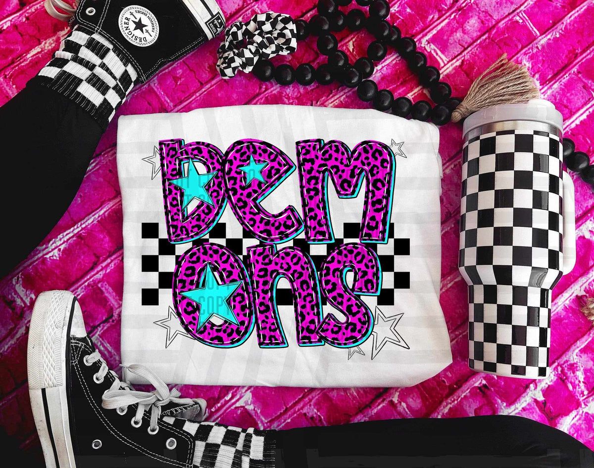 Demons Pink Leopard Neon (Caplinger) DTF transfer