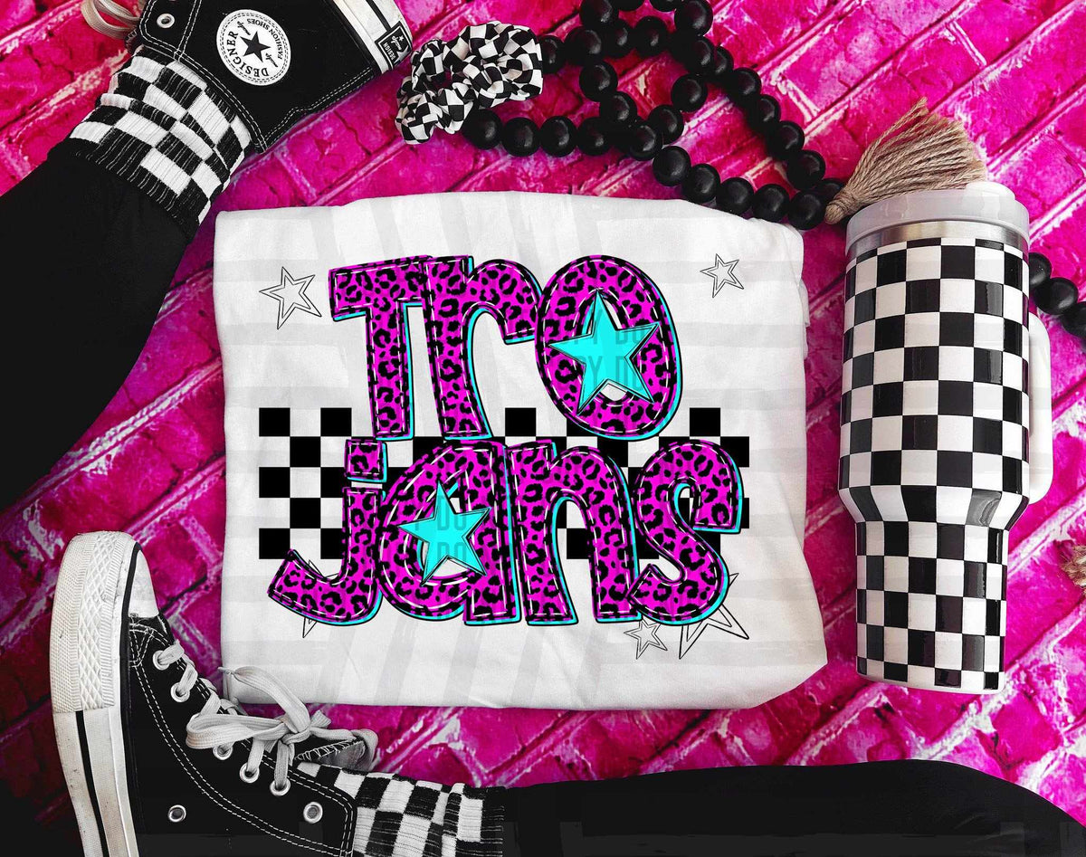 Trojans Pink Leopard Neon (Caplinger) DTF transfer