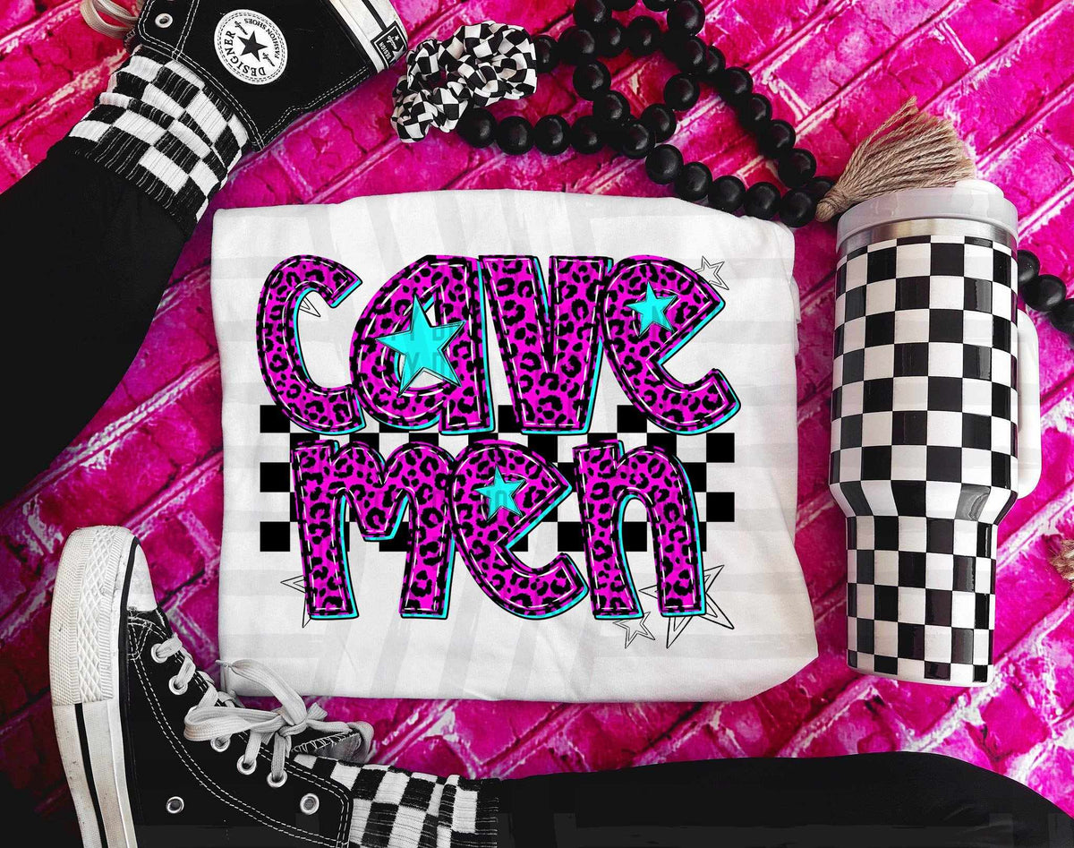 Cavemen Pink Leopard Neon (Caplinger) DTF transfer
