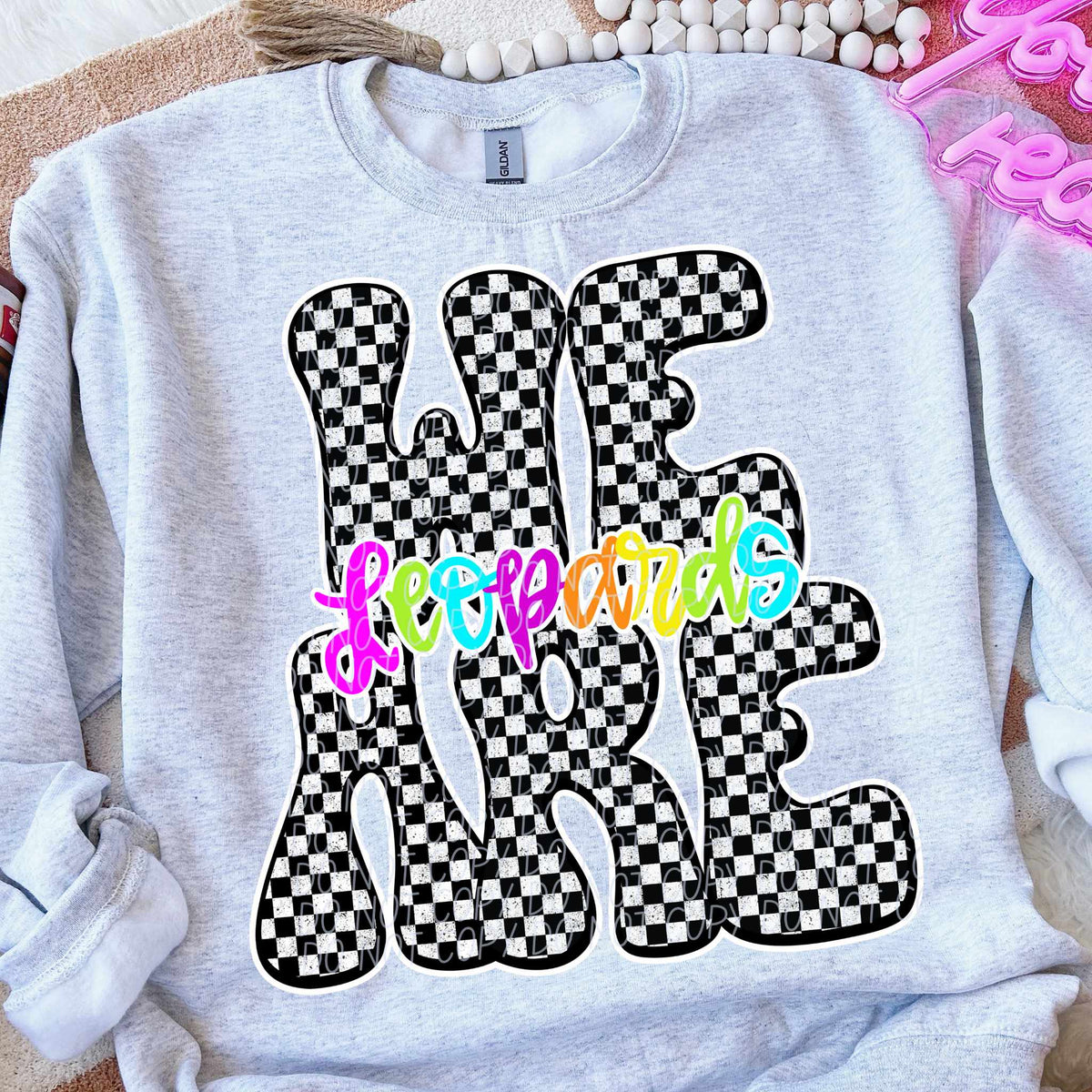 We are Leopards rainbow checkered (City) DTF transfer