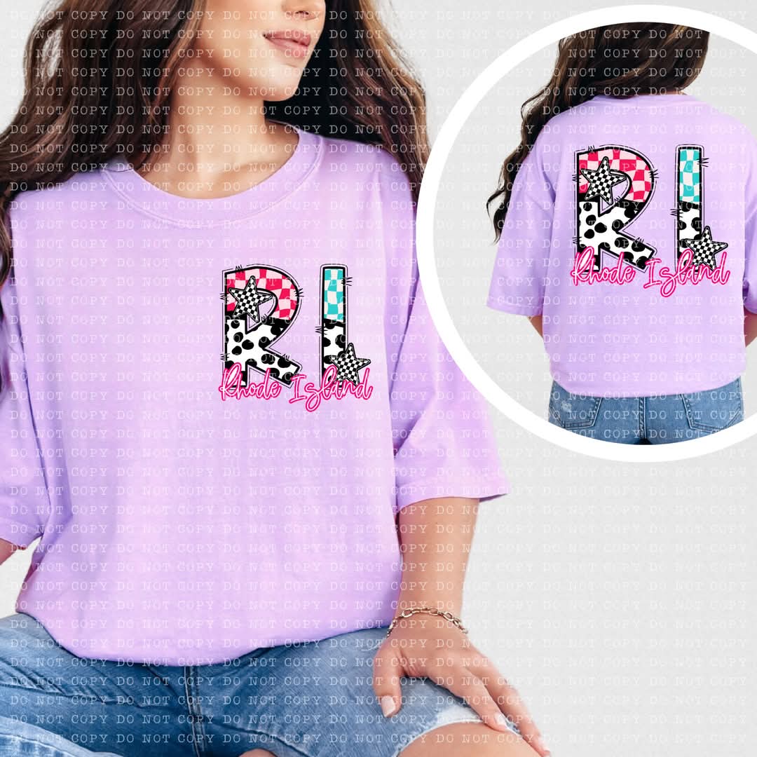 Colorful states checkered stars ETCH