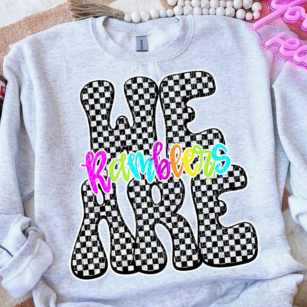 We are Ramblers rainbow checkered (City) DTF transfer