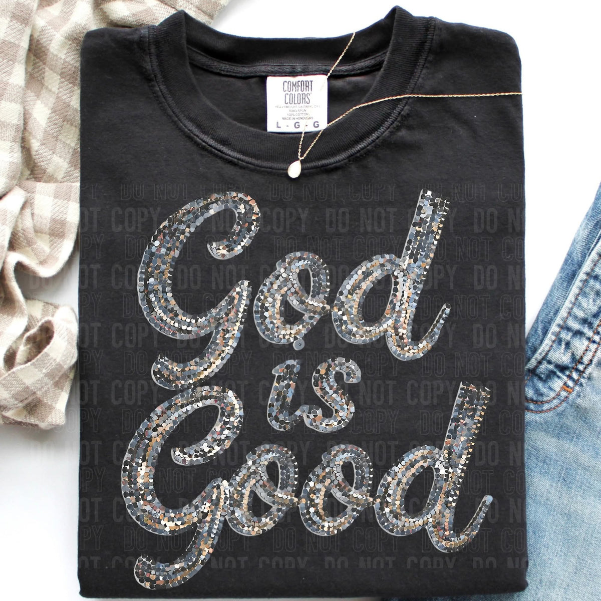 God is good sequins SBB DTF Transfer
