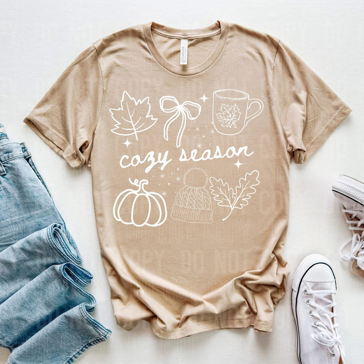 Cozy season collage WHITE sbb  DTF transfer