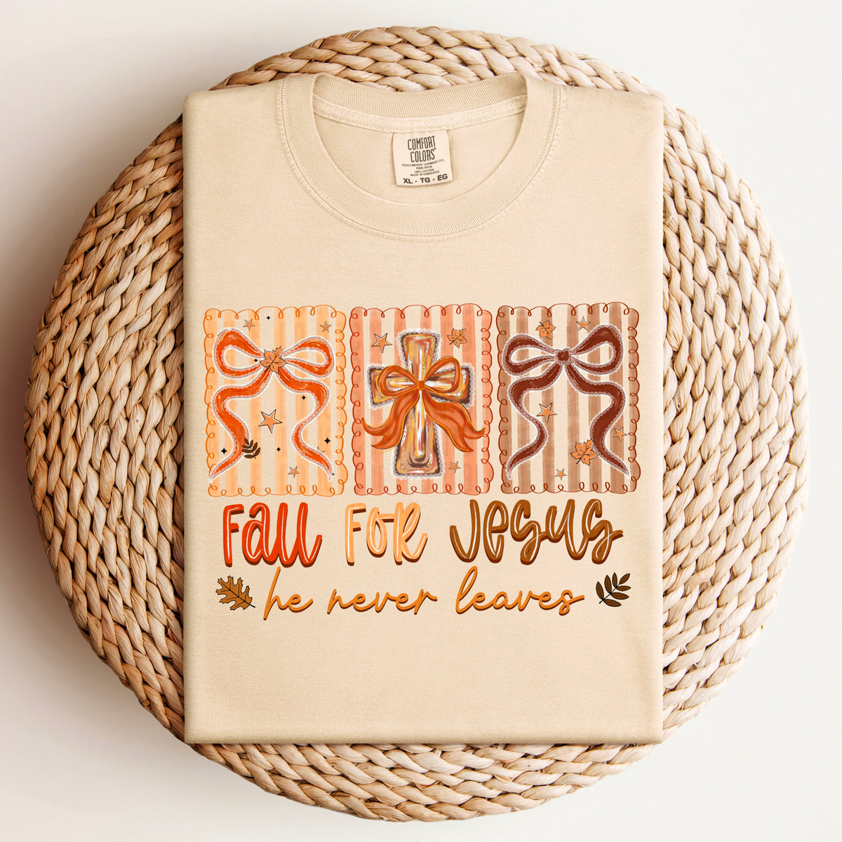 Fall for Jesus he never leaves bow trio 111149 DTF transfer