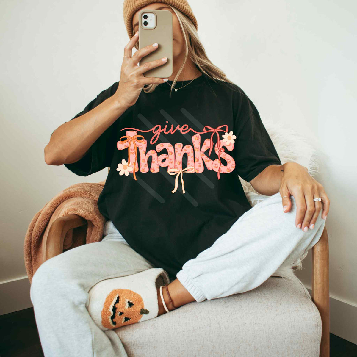 Give thanks with cherry pumpkin font EXCLUSIVE DTF transfer