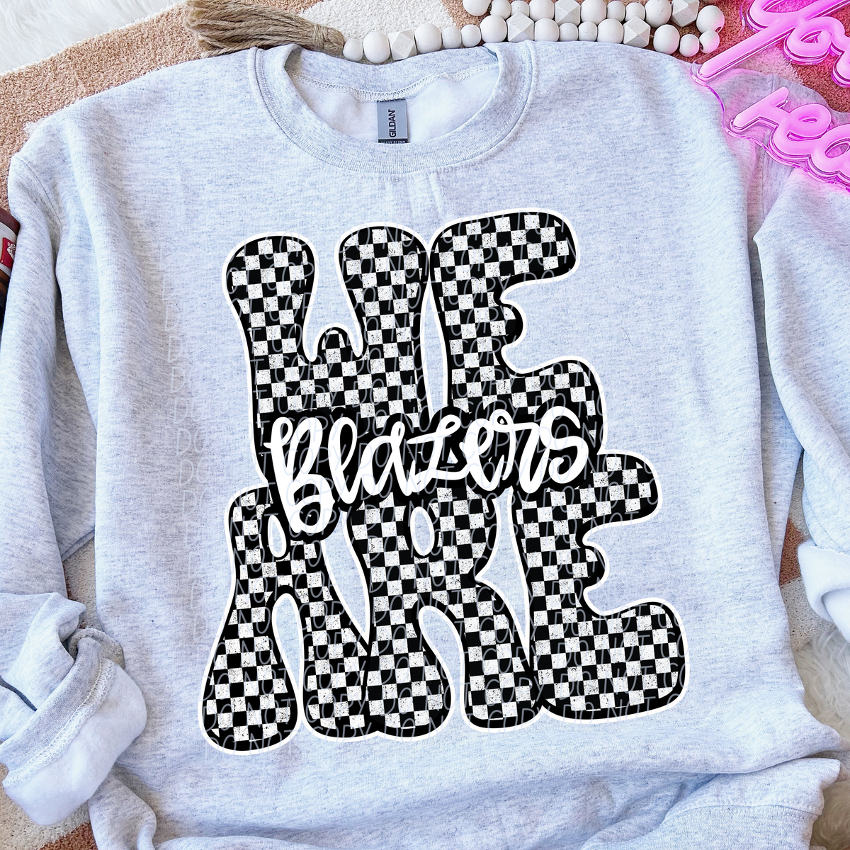 We are blazers black and white checkered (City) DTF transfer