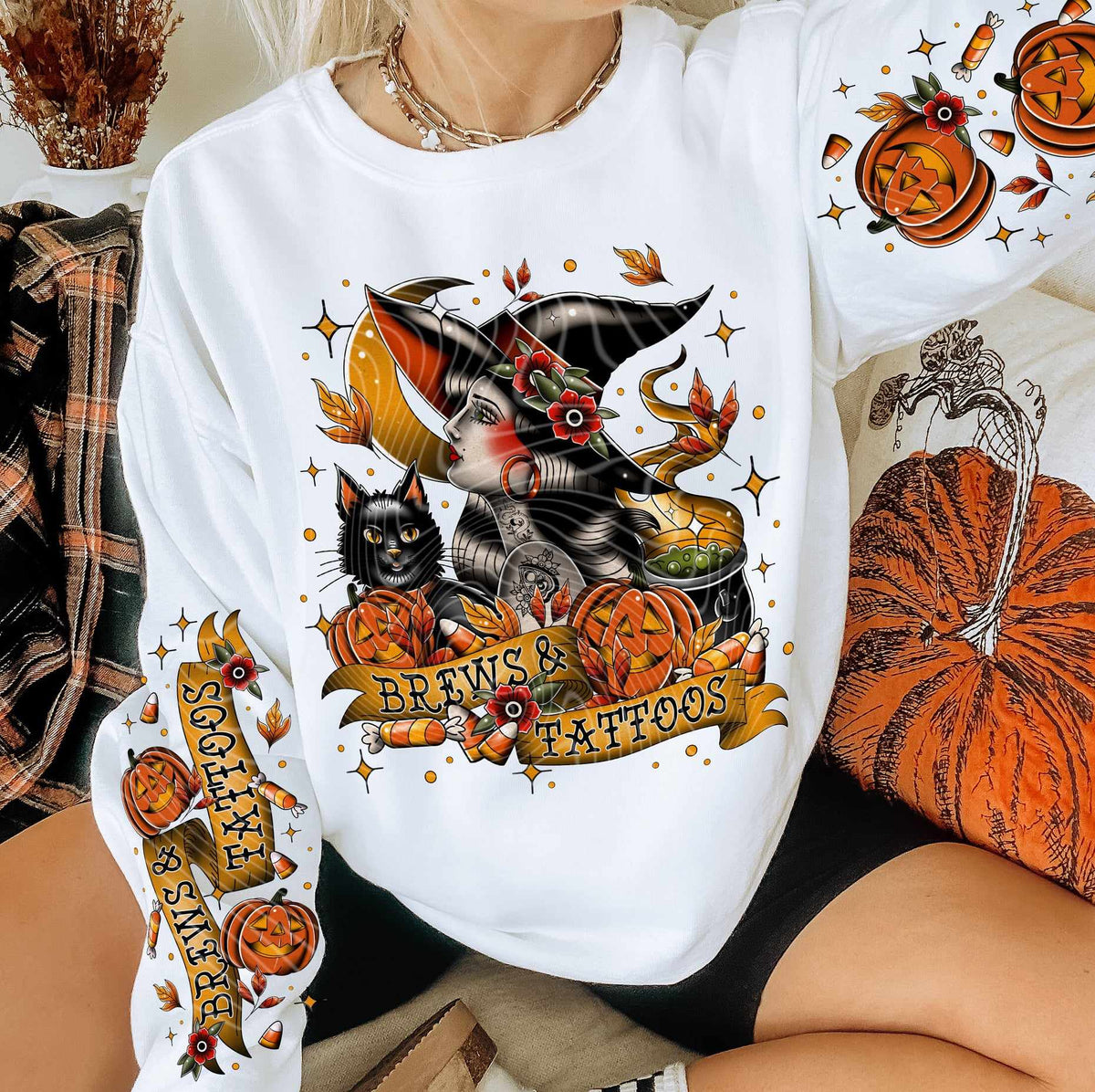 Brews & tattoos sleeve (gravitee) 52092 DTF transfer