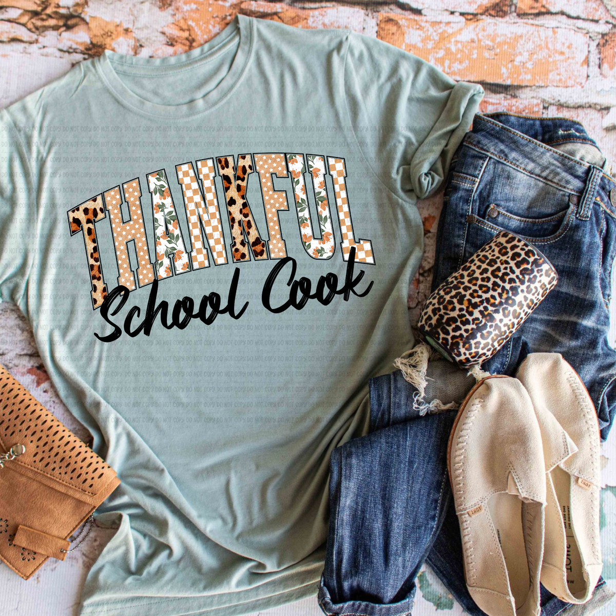 Thankful school cook revel DTF transfer