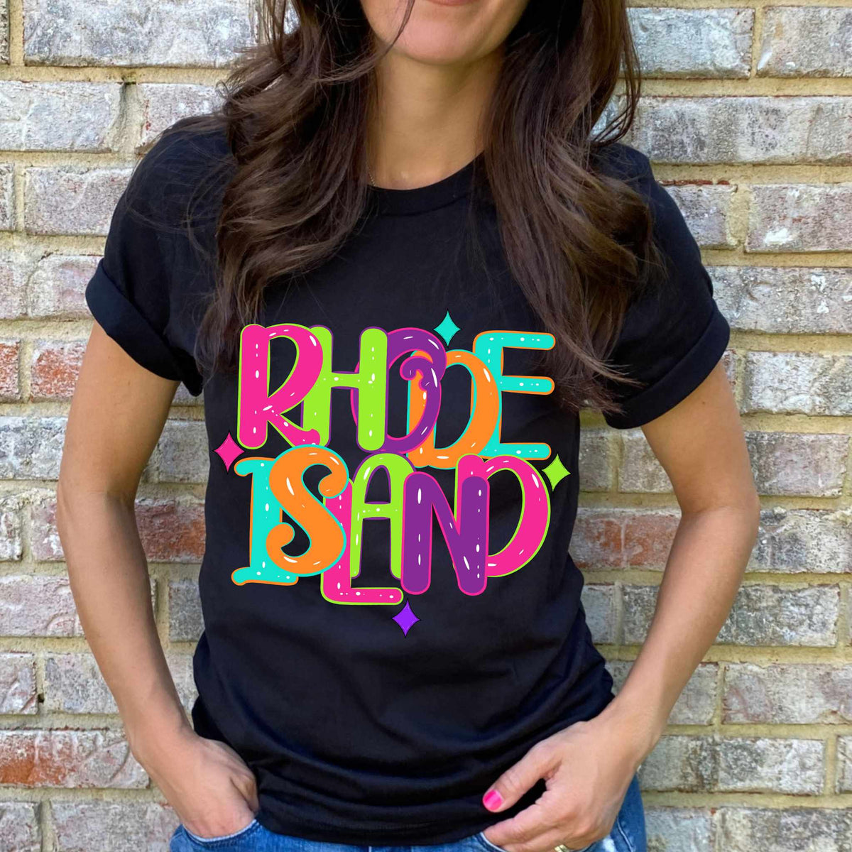 Rhode Island neon states 44925 DTF transfer