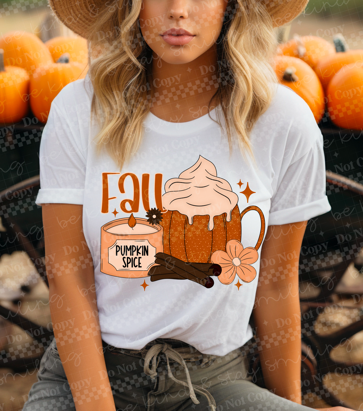 Fall candle and latte CMLD DTF transfer